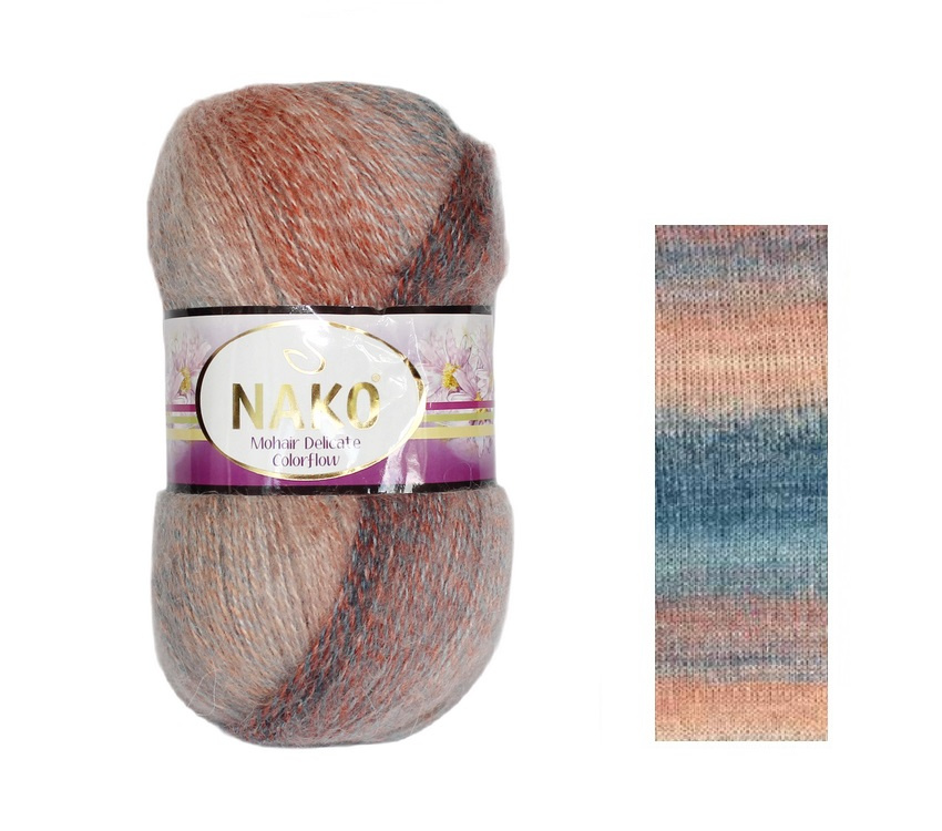 Пряжа Nako Mohair delicate Colorflow. Nako Mohair delicate Colorflow палитра. Mohair delicate Colorflow изделия. Mohair delicate Colorflow (Нако) - 7938 (фиолет.принт).